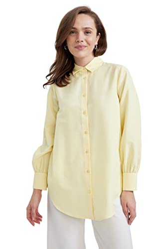 DeFacto Damen Z8913AZ Tunic Shirt, LT.Yellow, M von DeFacto