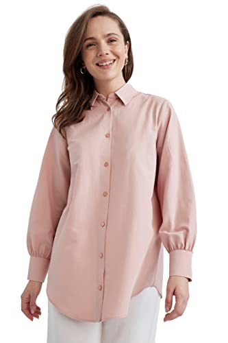 DeFacto Damen Z8913AZ Tunic Shirt, Rose, M von DeFacto