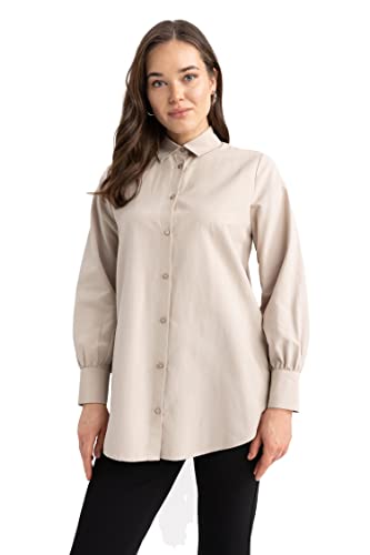 DeFacto Damen Z8913AZ Tunic Shirt, Sand, L von DeFacto