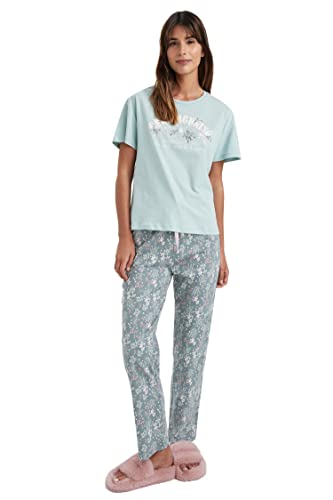 DeFacto Damen Z9683AZ Pajama Set, Mint, M von DeFacto