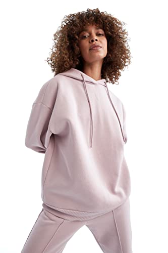 DeFacto Damen Z9886AZ Sweatshirt, Rose, L von DeFacto