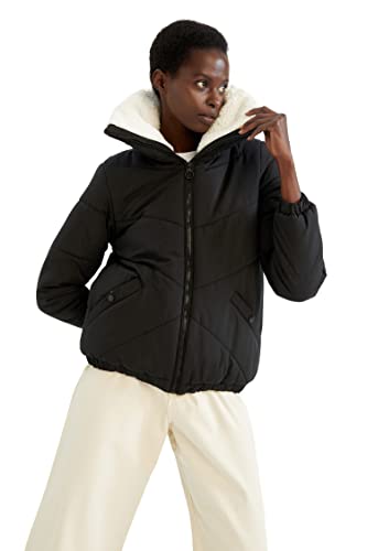 DeFacto Gesteppt Mantel Für Damen Steppjacke für Damen Black,L von DeFacto