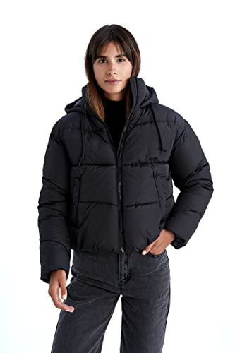DeFacto Gesteppt Mantel Für Damen Steppjacke für Damen Black,L von DeFacto