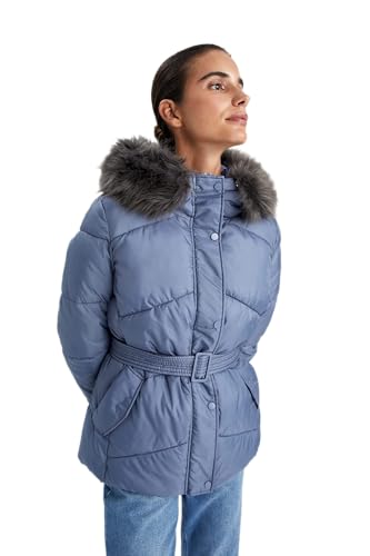 DeFacto Gesteppt Mantel Für Damen Steppjacke für Damen Blue,S von DeFacto
