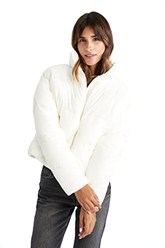 DeFacto Gesteppt Mantel Für Damen Steppjacke für Damen Ecru,XXL von DeFacto