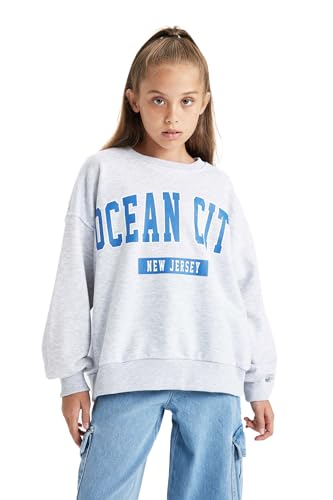 DeFacto Girl Regular Fit Langarm Gestricktes Kapuzen-Sweatshirt für Mädchen Oversize Fit Crew Neck von DeFacto