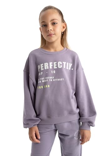 DeFacto Girl Regular Fit Langarm Gestricktes Kapuzen-Sweatshirt für Mädchen Oversize Fit von DeFacto