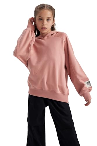 DeFacto Girl Regular Fit Langarm Gestricktes Kapuzen-Sweatshirt für Mädchen Regular Fit Hooded von DeFacto