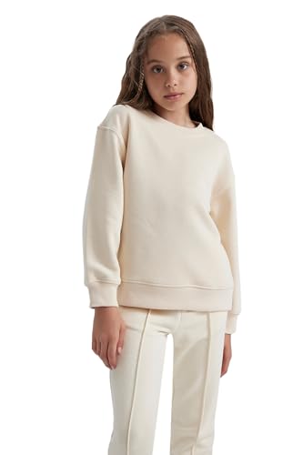 DeFacto Girl Regular Fit Langarm Gestricktes Kapuzen-Sweatshirt für Mädchen Relax Fit Crew Neck von DeFacto