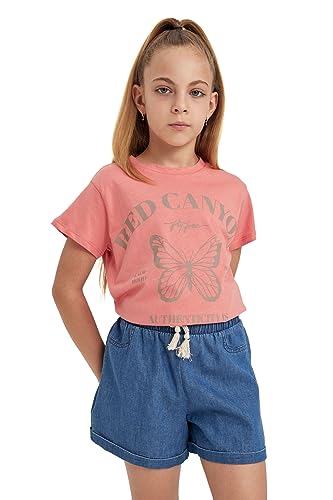 DeFacto Girl's B0675A8 T-Shirt, T.PINK, 6-7 Jahre von DeFacto