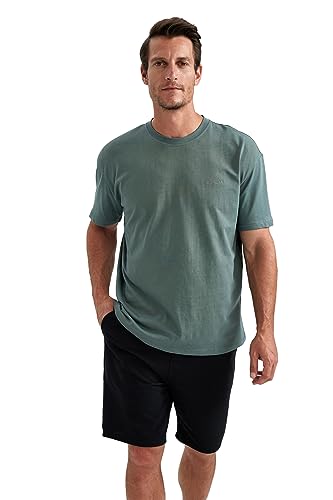 DeFacto Herren Basic Oversized T-Shirt für Herren - Klassisches T-Shirt für Männer von DeFacto