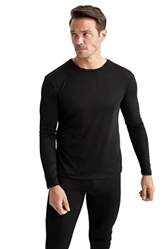 DeFacto Herren Gestrickt T-Shirt Gestrick Obertail für Herren Black,XL von DeFacto