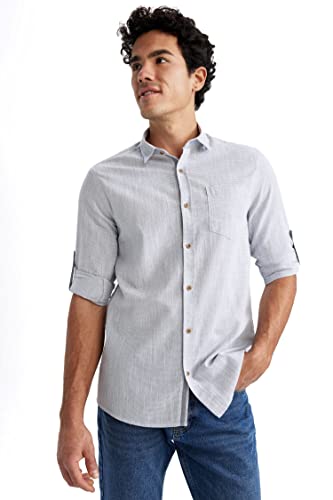 DeFacto Herren J8961AZ Shirt, Blue, XS DeFacto Herren J8961AZ Shirt, Blue, XS von DeFacto