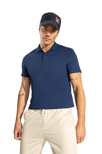 DeFacto Herren M6609AZ Polo Shirt, D.Indigo, S von DeFacto