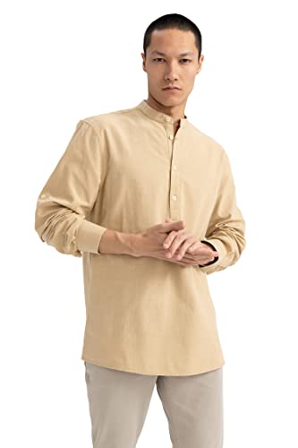 DeFacto Herren M9434AZ Shirt, BEIGE, M von DeFacto