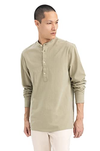 DeFacto Herren M9434AZ Shirt, Khaki, XS von DeFacto