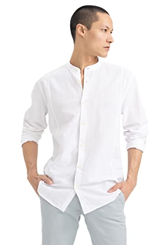 DeFacto Herren N6491AZ Shirt, White, XXL von DeFacto