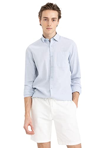 DeFacto Herren N9066AZ Shirt, Blue, L von DeFacto