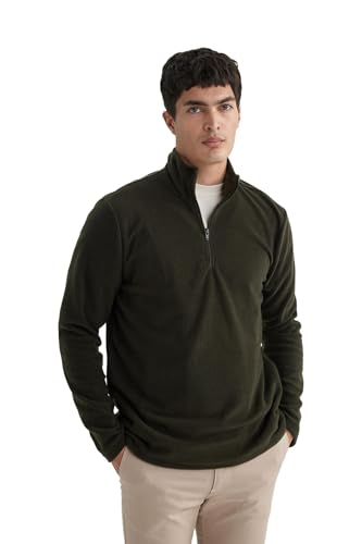 DeFacto Herren Pullover - Troyer mit Half Zip und Reißverschluss für Herren - Stilvolle Strickjacken und Pullover von DeFacto