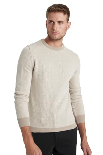 DeFacto Herren Pullover & Strickjacken - Vielseitige Pullover für Herren Standart Fit Crew Neck von DeFacto