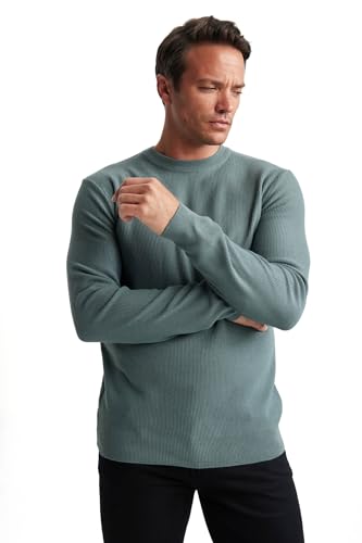 DeFacto Herren Pullover & Strickjacken - Vielseitige Pullover für Herren Standart Fit Crew Neck von DeFacto