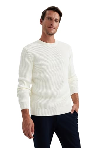 DeFacto Herren Pullover & Strickjacken - Vielseitige Pullover für Herren Standart Fit Crew Neck von DeFacto