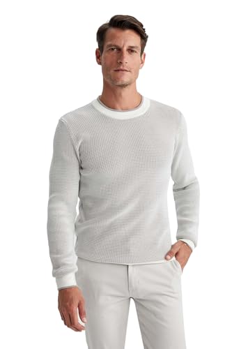 DeFacto Herren Pullover & Strickjacken - Vielseitige Pullover für Herren Standart Fit Crew Neck von DeFacto