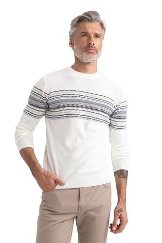 DeFacto Herren Pullover & Strickjacken - Vielseitige Pullover für Herren Standart Fit Crew Neck von DeFacto