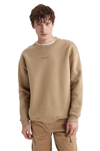 DeFacto Herren Sweatshirts - Bequeme Sweatshirt Herren Pullover Boxy Fit Crew Neck von DeFacto