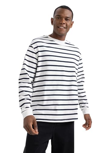 DeFacto Herren Sweatshirts - Bequeme Sweatshirt Herren Pullover Comfort Fit Crew Neck von DeFacto