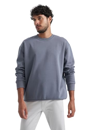 DeFacto Herren Sweatshirts - Bequeme Sweatshirt Herren Pullover Oversize Fit von DeFacto