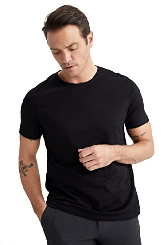 DeFacto Herren T5014az T-Shirt, Schwarz, 4XL EU von DeFacto