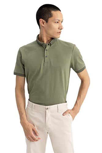 DeFacto Herren T5259AZ Polo Shirt, Khaki, M von DeFacto