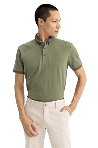 DeFacto Herren T5259AZ Polo Shirt, Khaki, XXL von DeFacto