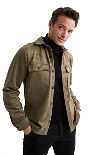 DeFacto Herren T6266AZ Tunic Shirt, Khaki, S von DeFacto