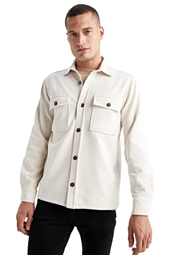 DeFacto Herren T6266AZ Tunic Shirt, Stone, XL von DeFacto