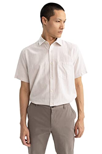 DeFacto Herren U3706AZ Tunic Shirt, BEIGE, S von DeFacto