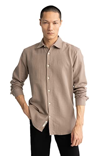 DeFacto Herren W7832AZ Tunic Shirt, VISON, S von DeFacto