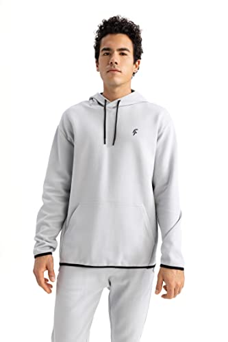 DeFacto Herren X9031az Sweatshirt, Grau, 3XL EU von DeFacto