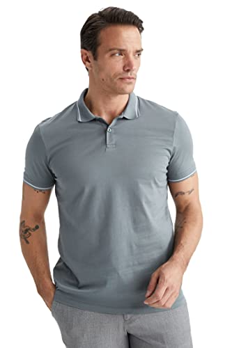 DeFacto Herren Z1928az Polo Shirt, Grün, S EU von DeFacto