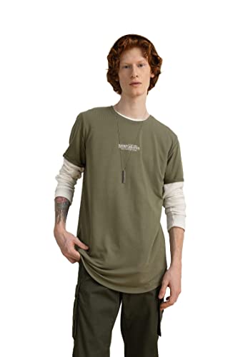 DeFacto Herren Z3085az T-Shirt, Khaki, M EU von DeFacto