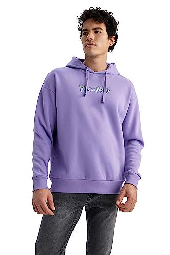 DeFacto Herren Z3164az Sweatshirt, Lila, L EU von DeFacto