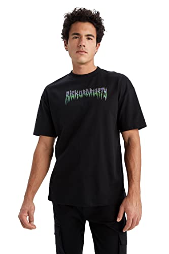 DeFacto Herren Z3165az T-Shirt, Schwarz, M EU von DeFacto