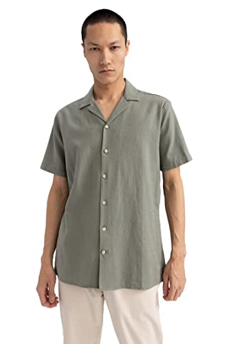 DeFacto Herren Z5189AZ Tunic Shirt, LT.Khaki, M von DeFacto