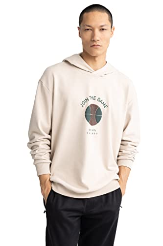 DeFacto Herren Z5996az Sweatshirt, Beige, L EU von DeFacto