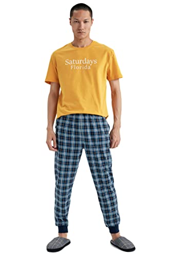 DeFacto Herren Z6598AZ Pajama Set, Yellow, XL von DeFacto