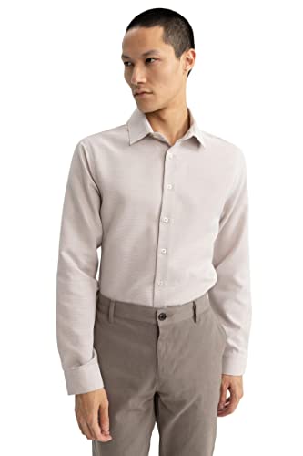 DeFacto Herren Z8168AZ Tunic Shirt, BEIGE, 4XL von DeFacto