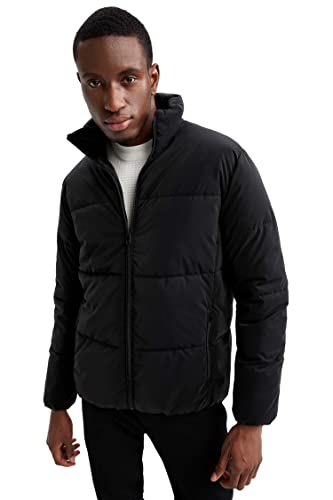 DeFacto Herrenmantel Für Freizeitkleidung Mantel für Herren für Oberbekleidung Black,3XL von DeFacto