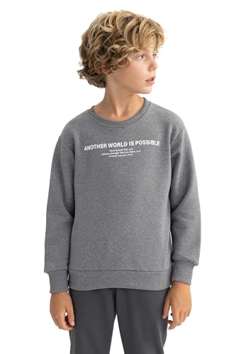 DeFacto Hoodie Jungen - Jungen Kapuzenpullover New Regular Fit Crew Neck von DeFacto