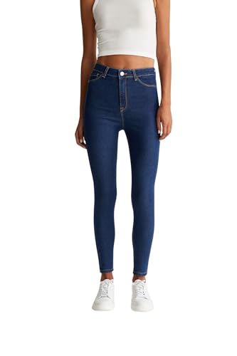 DeFacto Jeans Damen - Damen Denim HosenMID Blue,36 von DeFacto